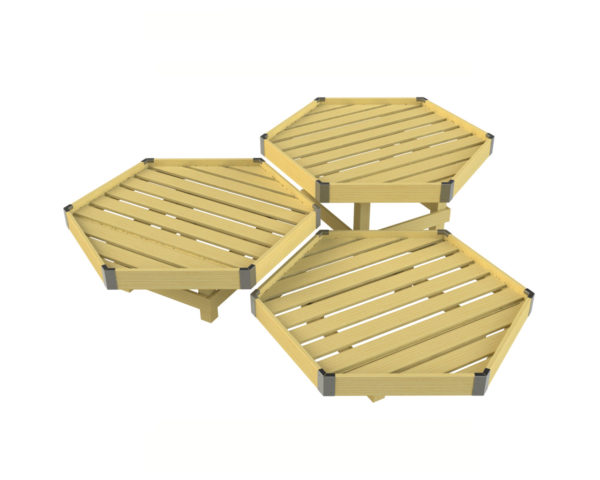 Hexagonal Display Table with Box Plinth