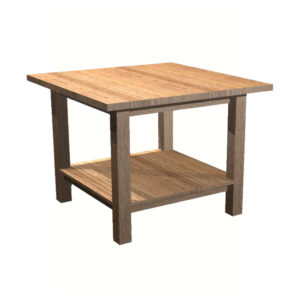 Square Display Table with Shelf