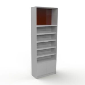 Wall Unit Shelving with Slat Wall, Adjustable Shelving and Storage Cupboard